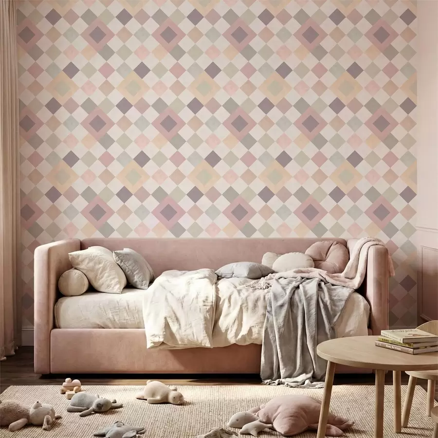 murales de pared Diamantes en tonos pastel cálidos a01247