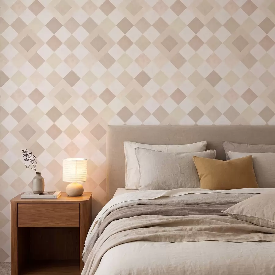 murales de pared Diamantes en tonos crema y beige cálidos a01247v2