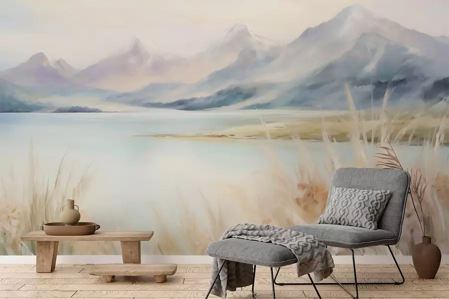murales de pared Lago y montañas w05824