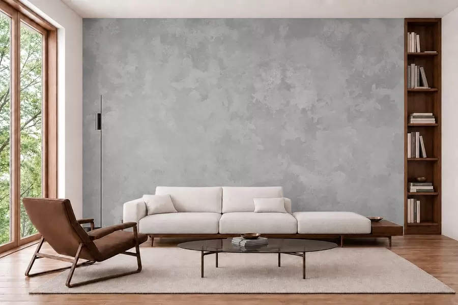 murales de pared Textura en gris perla claro con suaves transiciones tonales difuminadas w05814v1