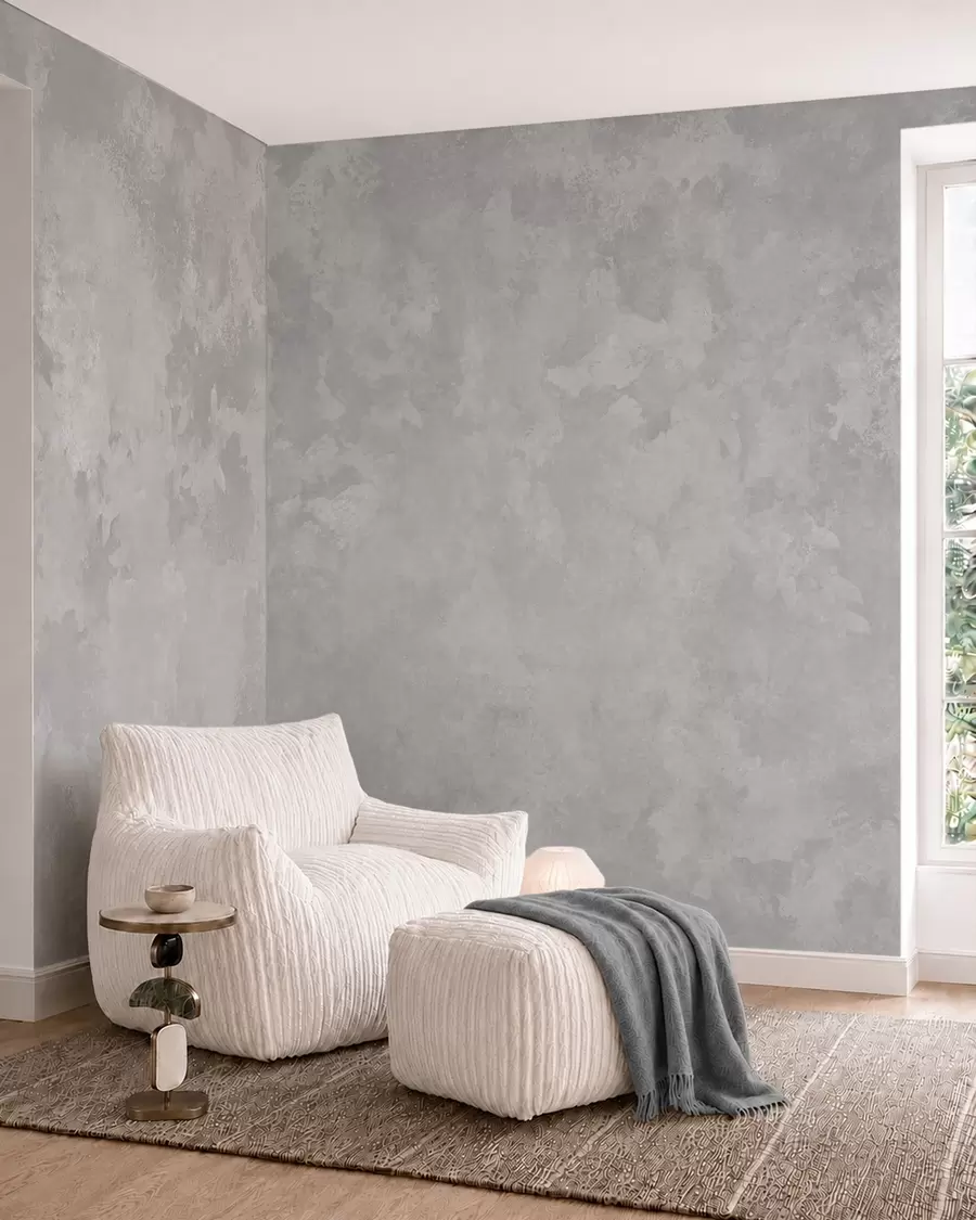 murales de pared Textura en gris perla claro con suaves transiciones tonales difuminadas w05814v1