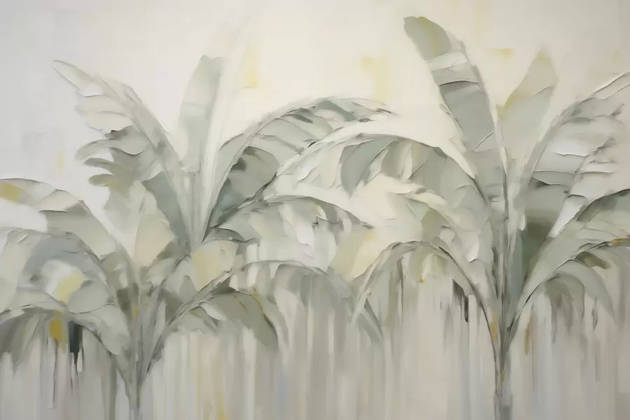 murales de pared Hojas de palmera abstractas, imitación de pintura w05826
