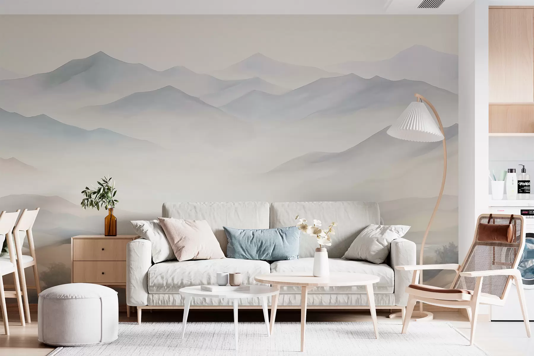 murales de pared Paisaje montañoso con relieve w05834