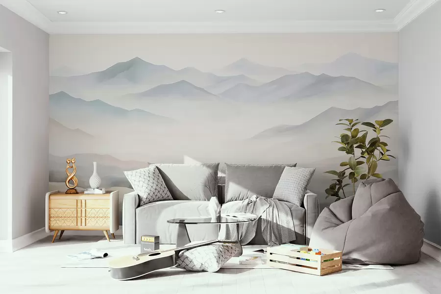 murales de pared Paisaje montañoso con relieve w05834