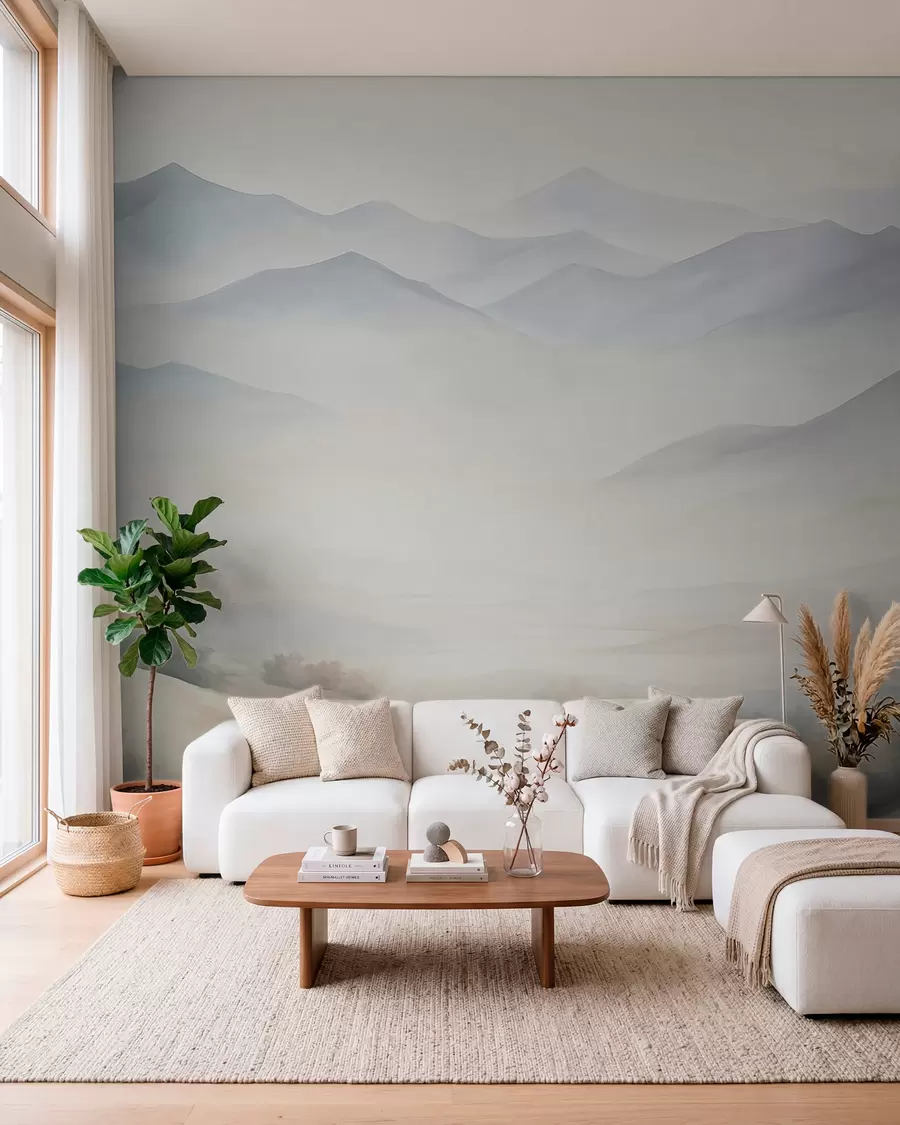 murales de pared Paisaje montañoso con relieve w05834