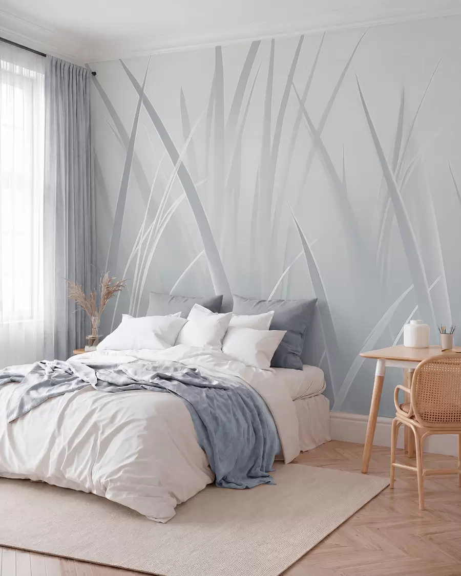 murales de pared Hierba, hojas afiladas w05836