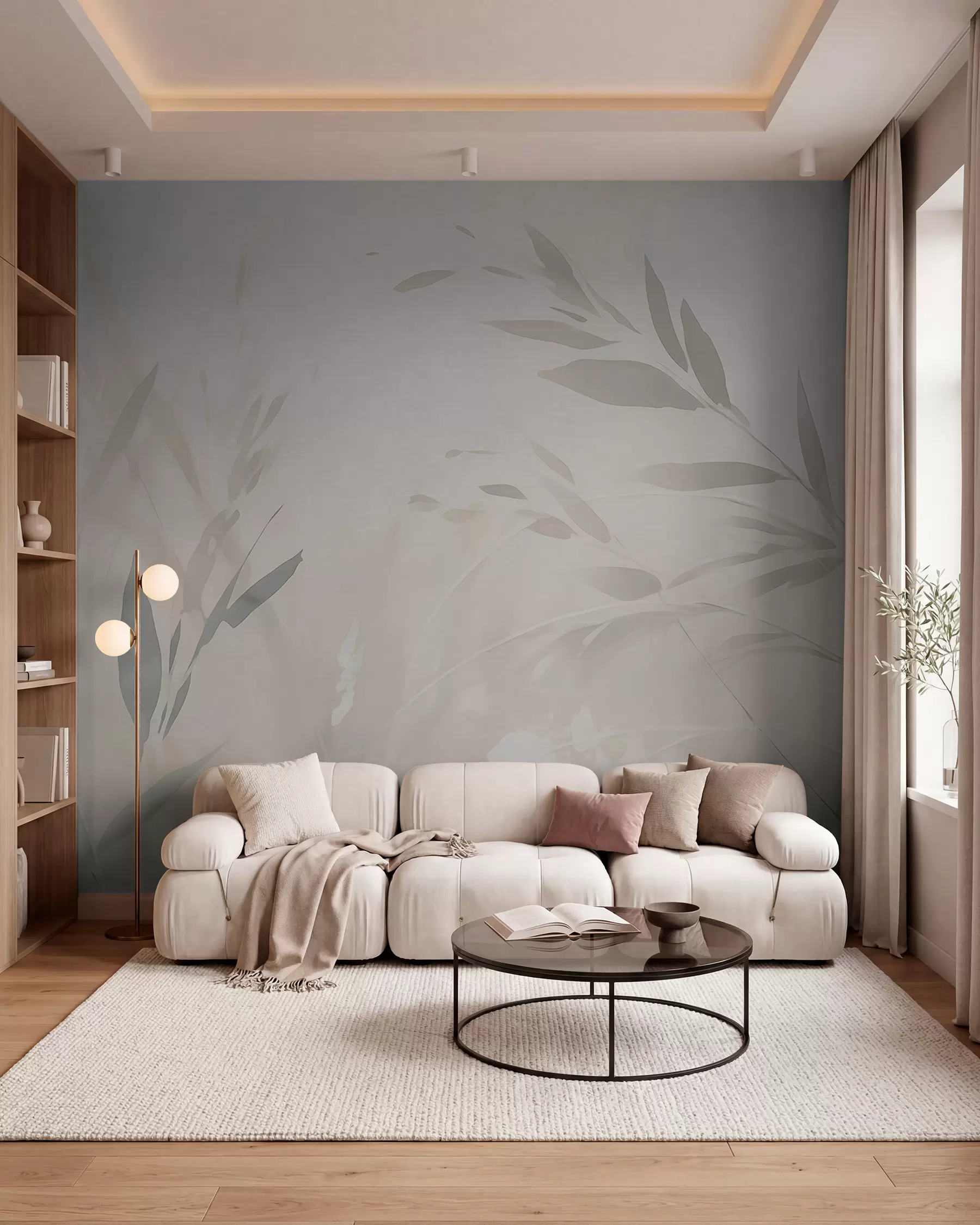 murales de pared Hierba, hojas afiladas w05837