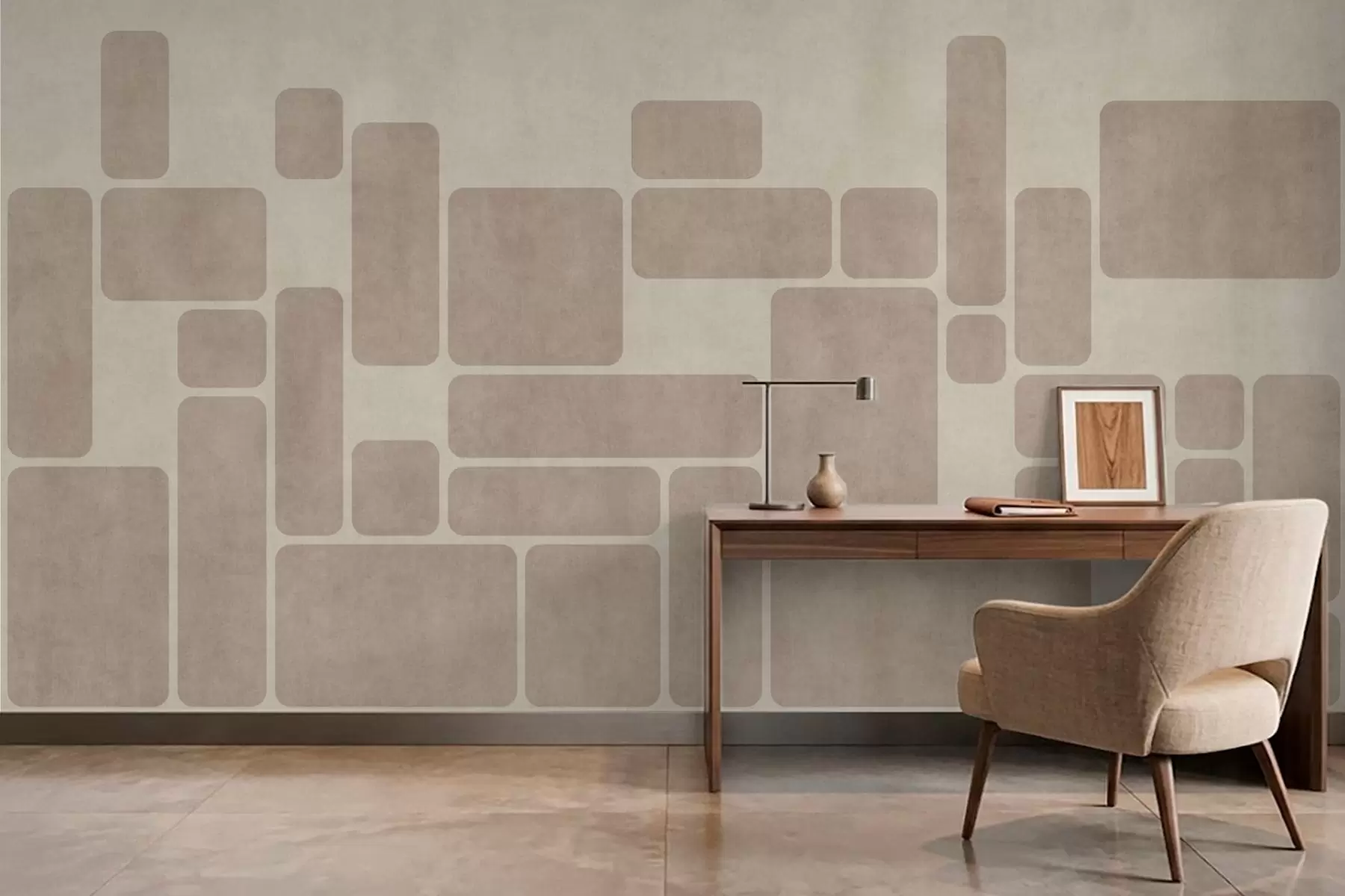 murales de pared Motivo geométrico con rectángulos redondeados w05141