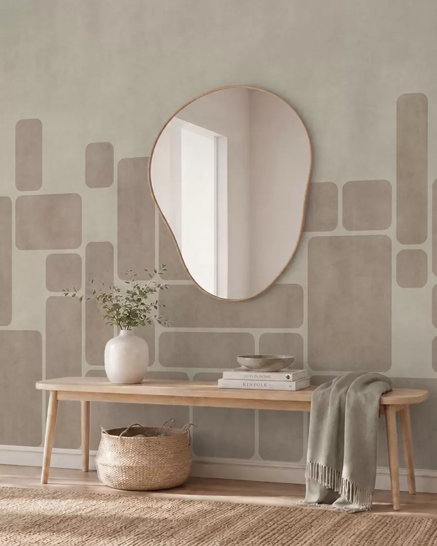 murales de pared Motivo geométrico con rectángulos redondeados w05141