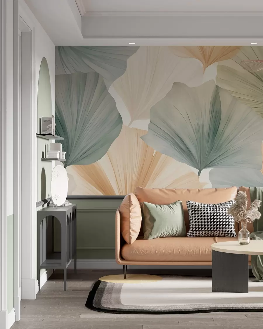 murales de pared Hoja redonda de ginkgo w05772