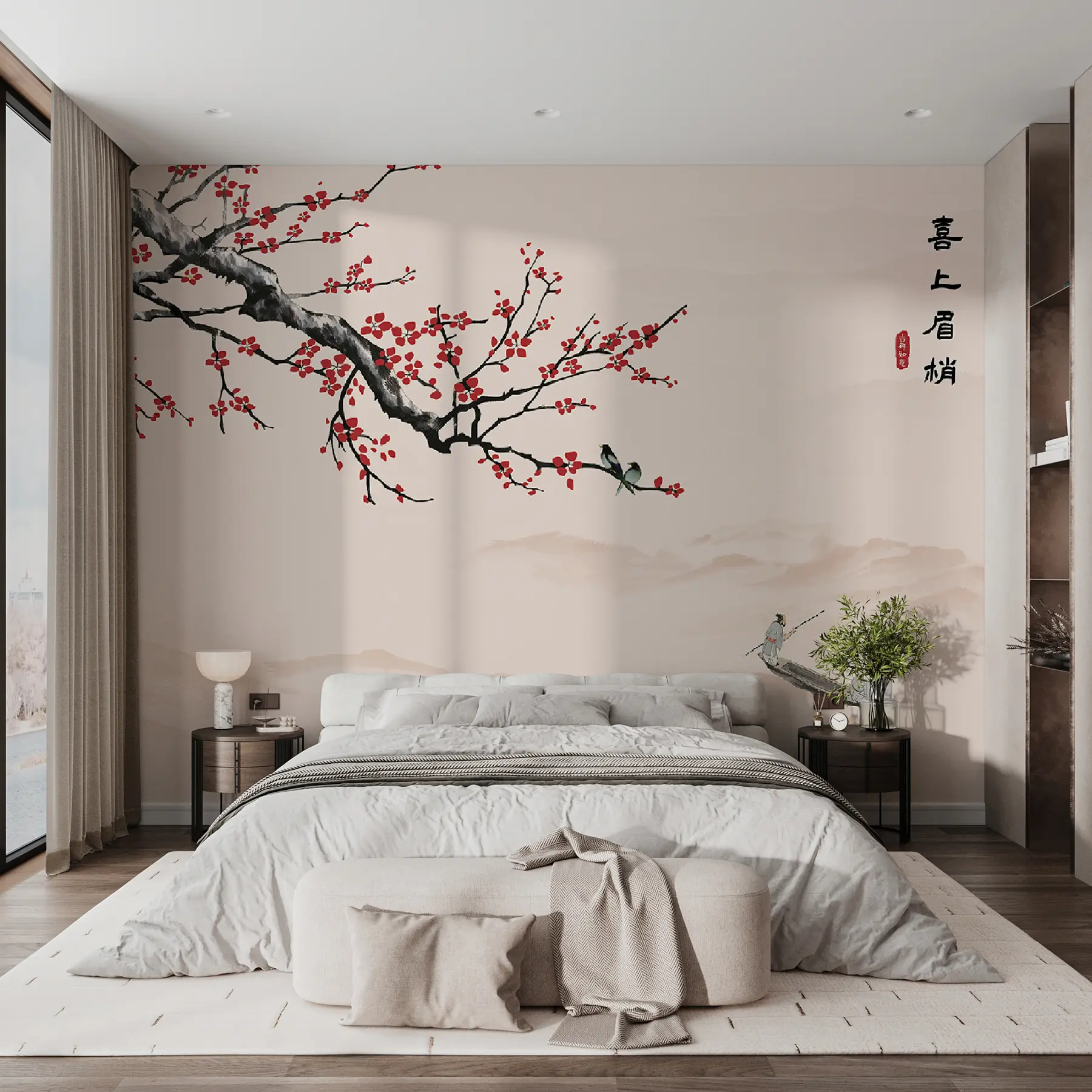 murales de pared Vertebrado, cielo y barco u40186