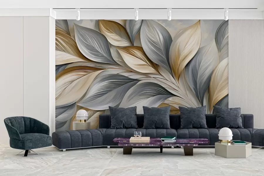 murales de pared Hojas curvadas de alta calidad con un estilo pintoresco w10076