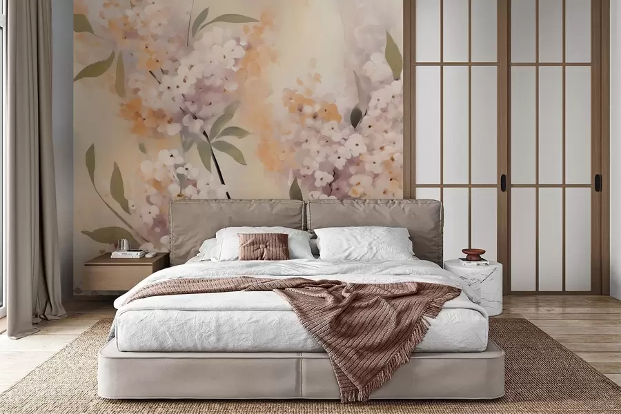 murales de pared Ramas abstractas con flores w05872