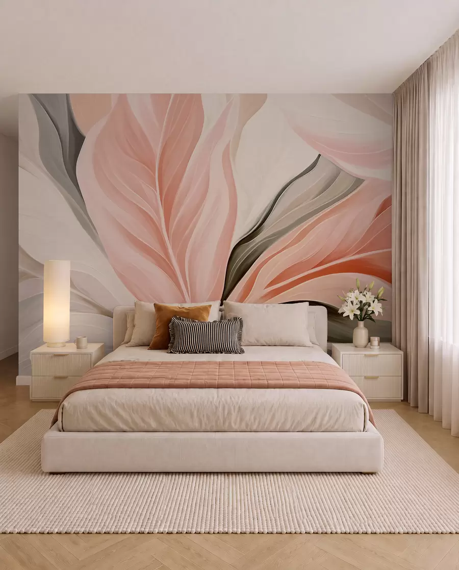 murales de pared Hojas abstractas y definidas w05915
