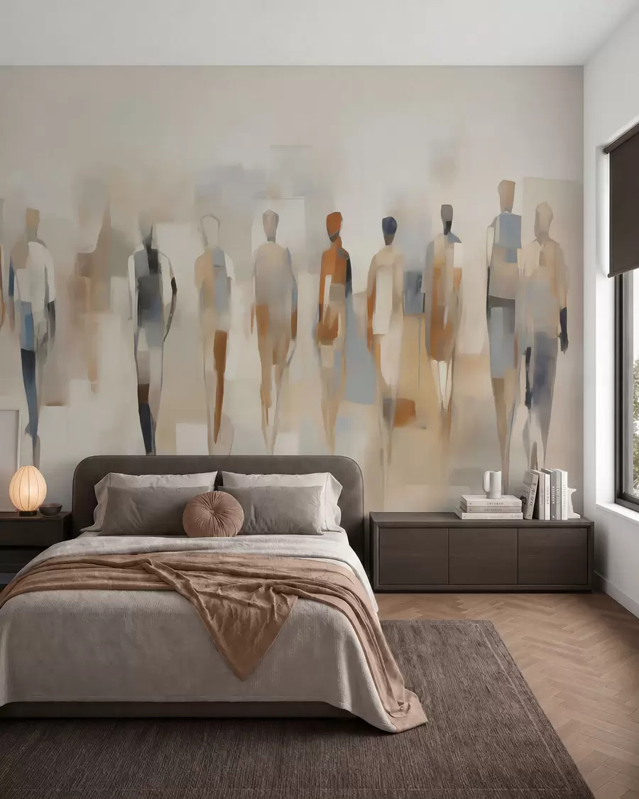 murales de pared Siluetas humanas abstractas, imitación de un cuadro w05944