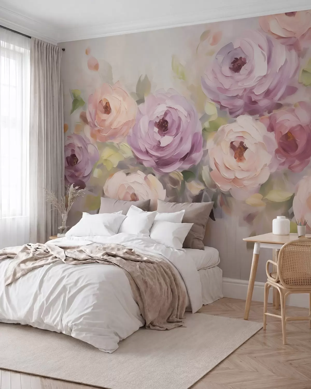 murales de pared Rosas abstractas, imitación de un cuadro w05996