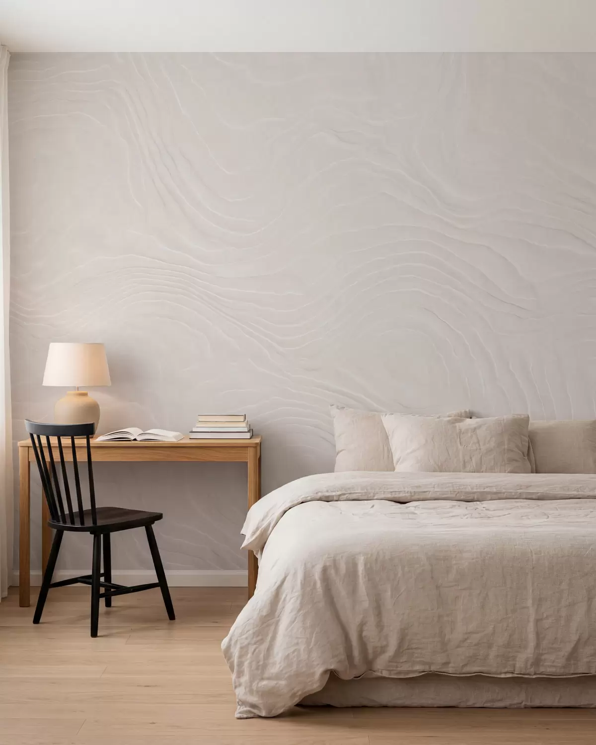 murales de pared Textura abstracta y ligera con líneas onduladas y un efecto de yeso natural w10092