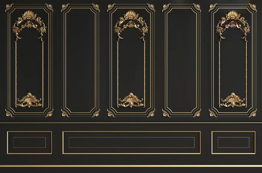 murales de pared Muro buzerí francés clásico en negro u72623