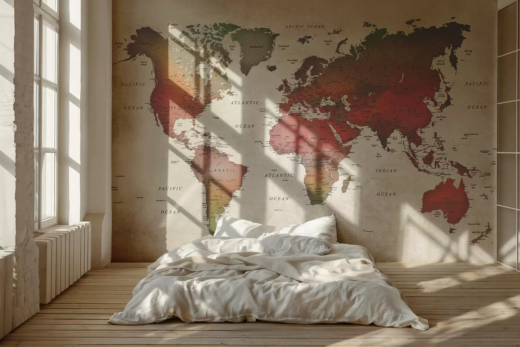 murales de pared Brown, mundo y ecorregión u64316