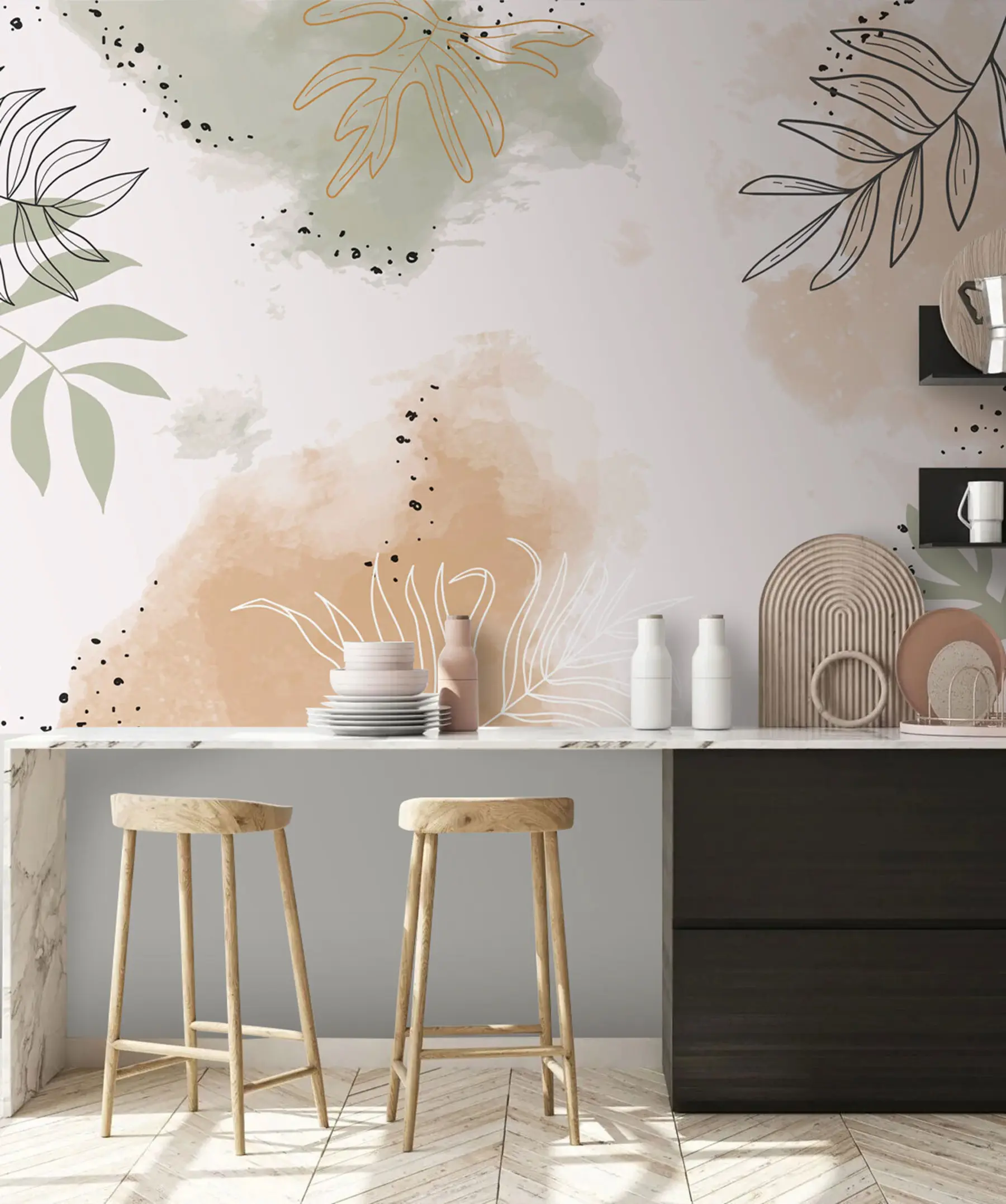 murales de pared Hojas - formas de la naturaleza u73684