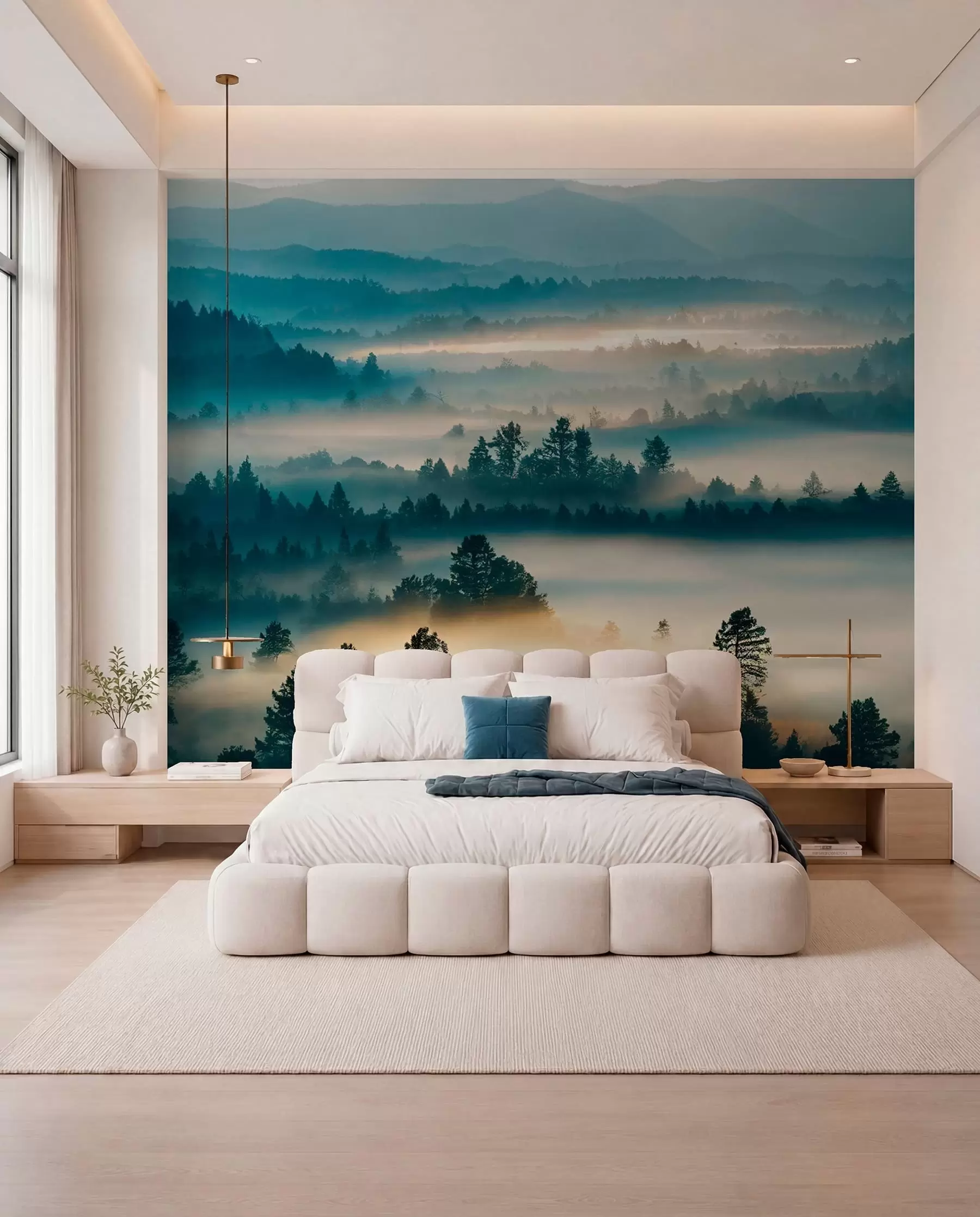 murales de pared Muros de niebla en el bosque u73865