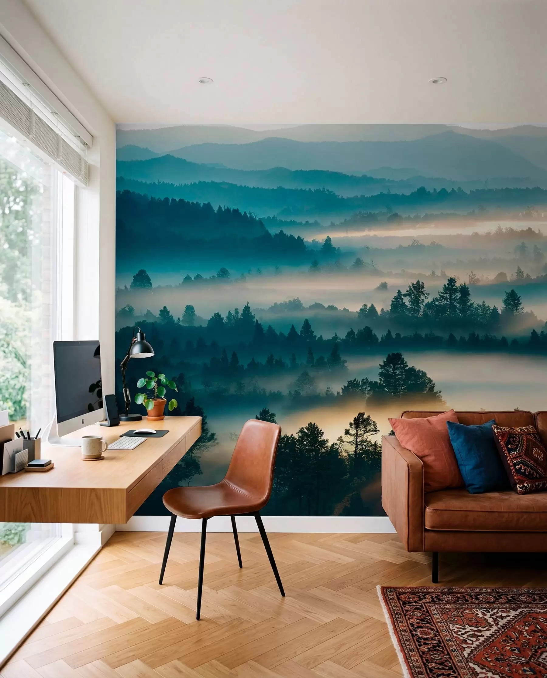 murales de pared Muros de niebla en el bosque u73865