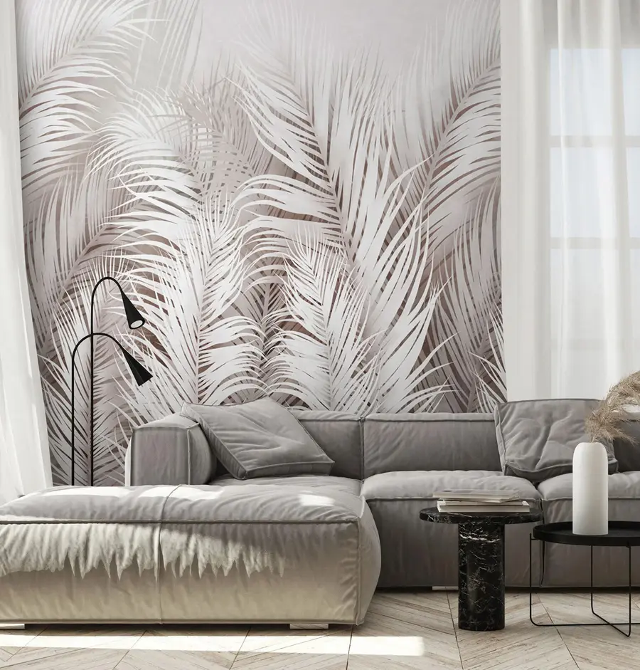 murales de pared Helechos blancos u73821