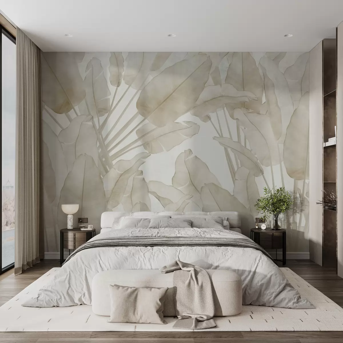 murales de pared Banana hojas tendencia u73963