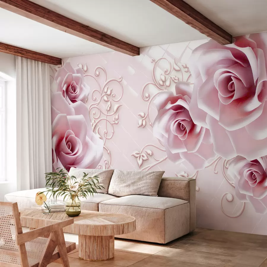 murales de pared Flor, blanca y pétalo u47279
