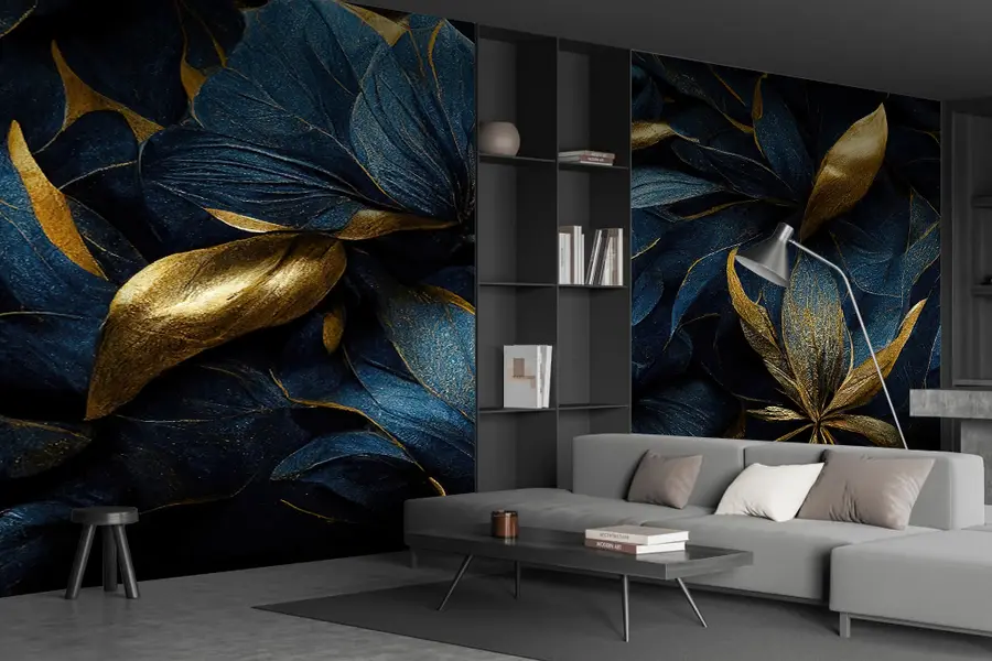 murales de pared Flores reales azules u74140