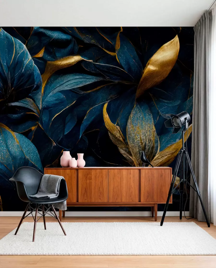 murales de pared Flores reales azules u74140