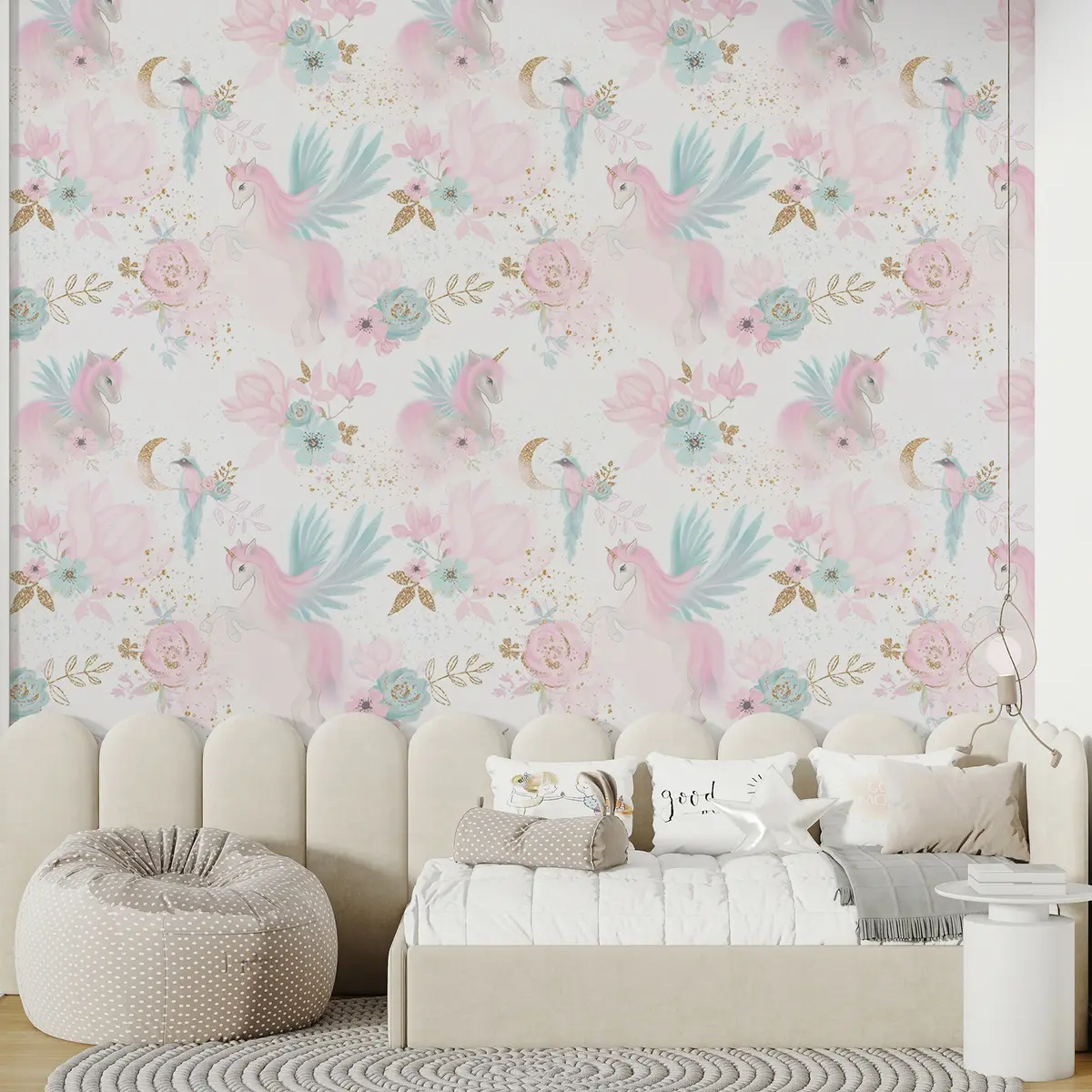 murales de pared Unicornios con melena rosa u78494