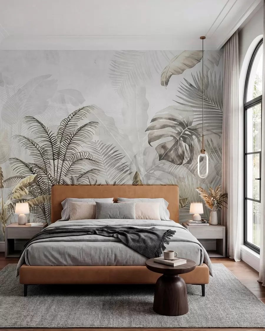 murales de pared Palmeras de color gris u71284
