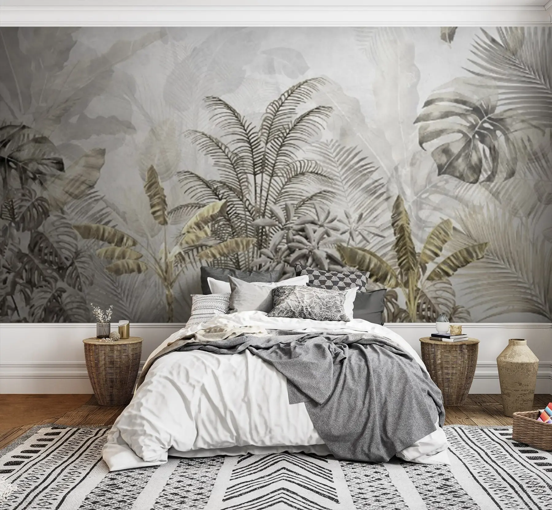 murales de pared Palmeras de color gris u71284