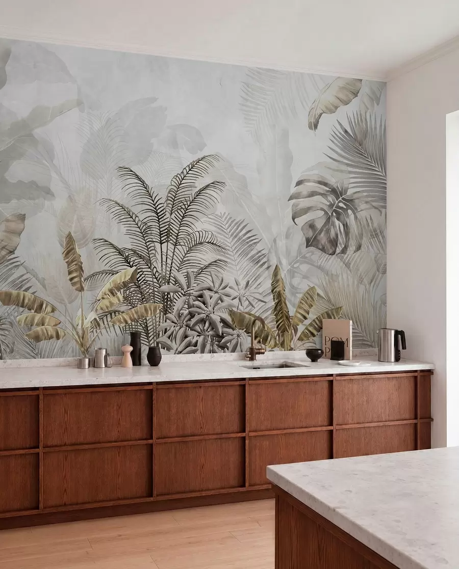 murales de pared Palmeras de color gris u71284