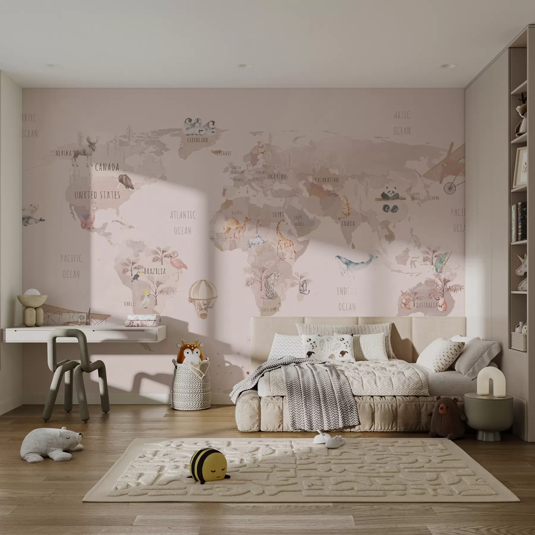 murales de pared Mapa de cuento de hadas del mundo u74508