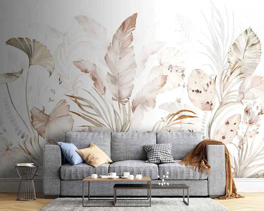 murales de pared Hojas tropicales de acuarela u93967