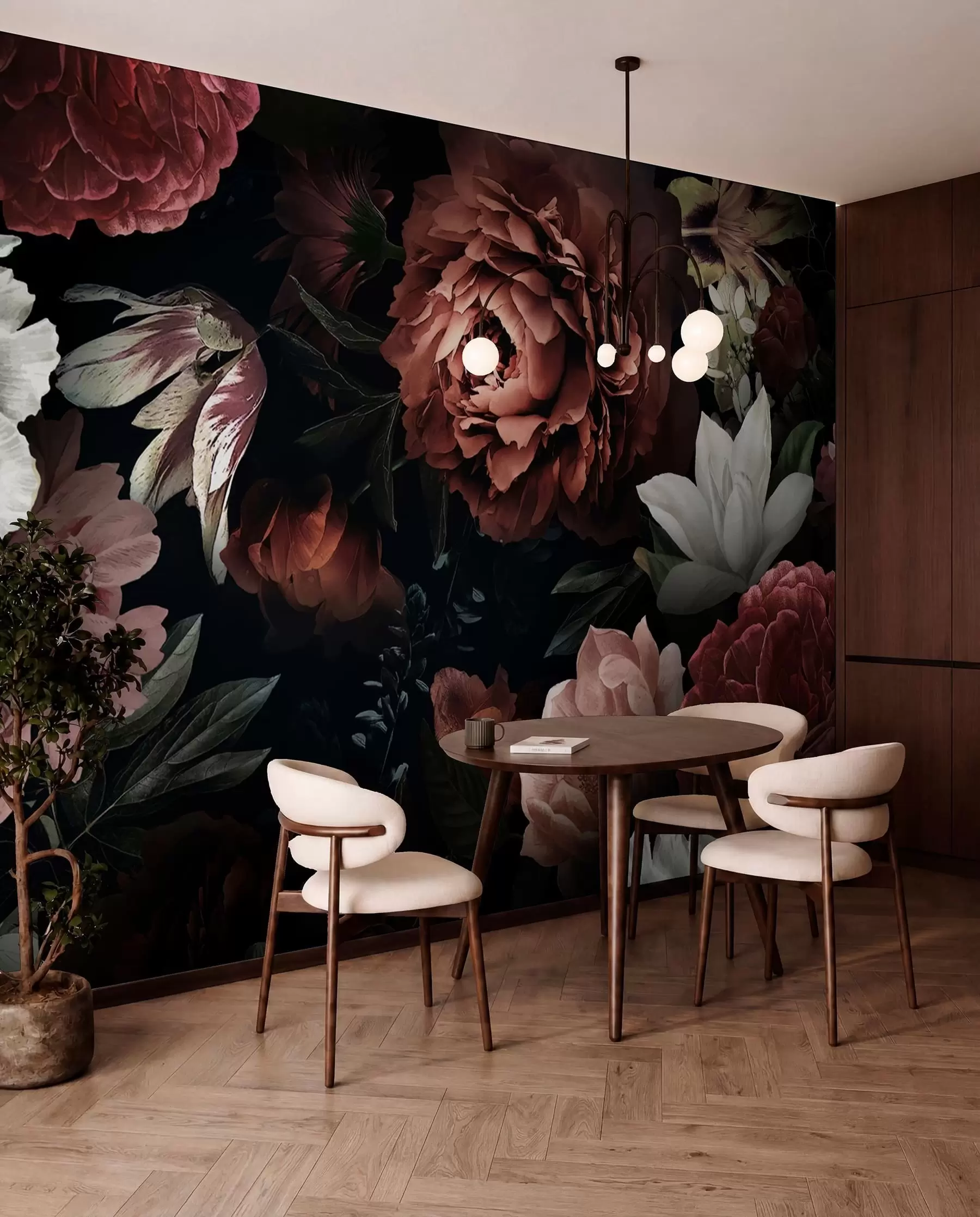 murales de pared Diseño de rosas con efecto acuarela u94330