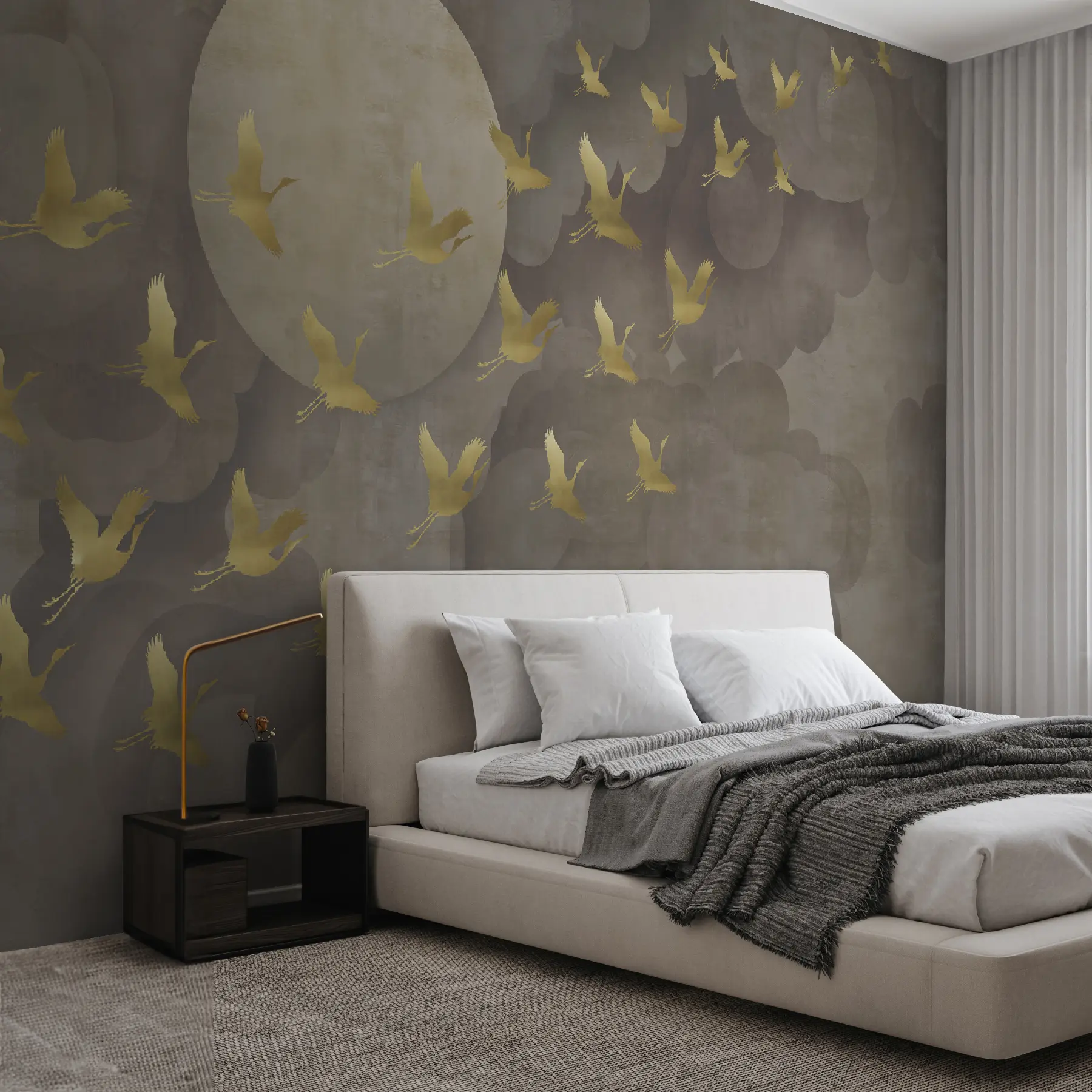 murales de pared Vuelo de cigüeñas al estilo chino u00554