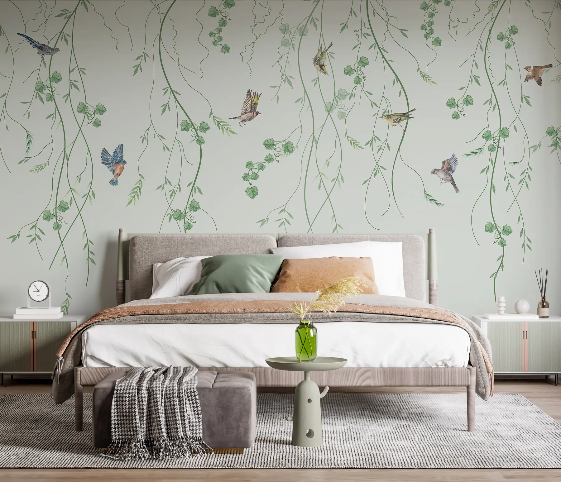 murales de pared Ramas con pájaros, Chinoiserie u94493