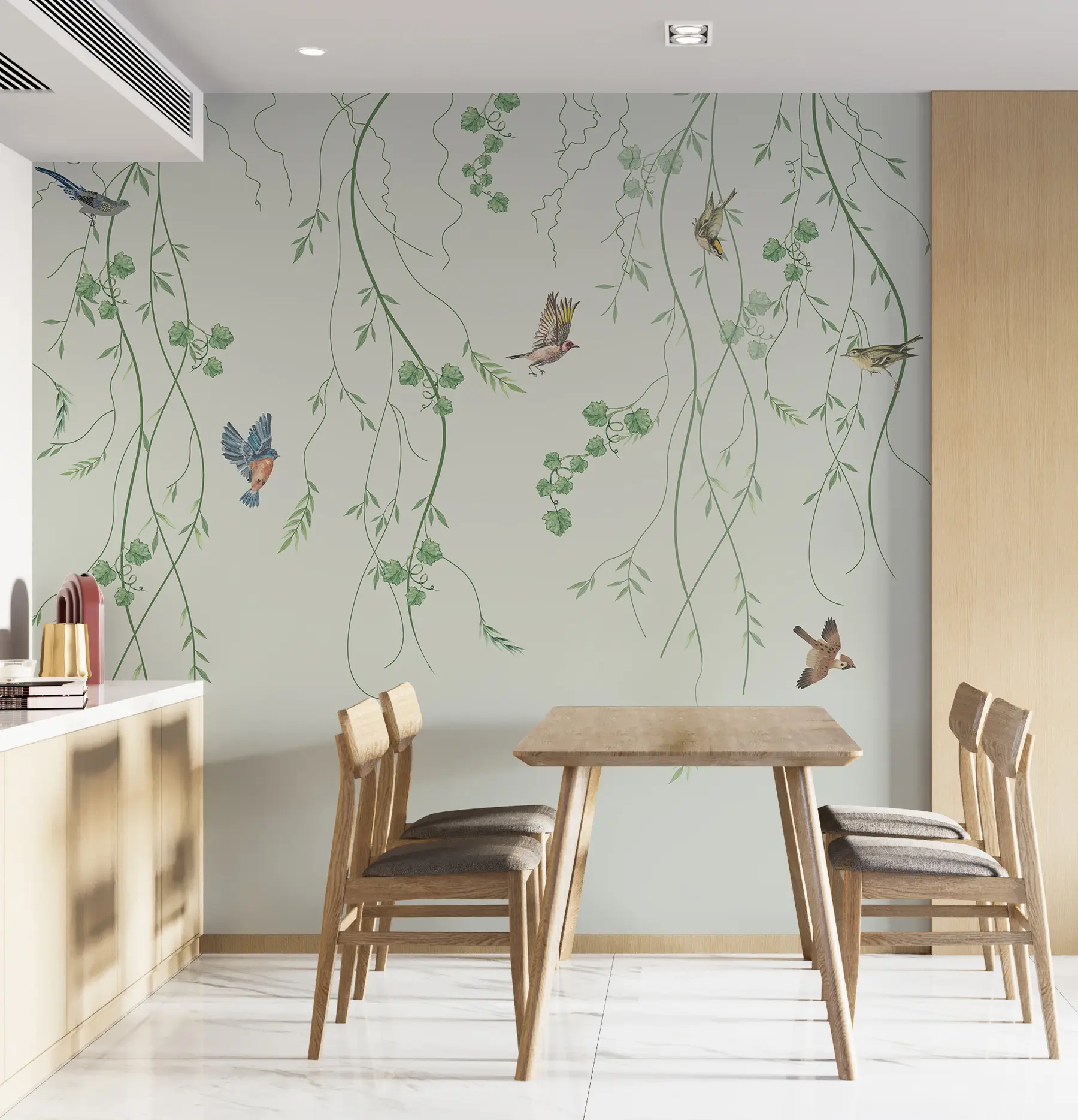 murales de pared Ramas con pájaros, Chinoiserie u94493