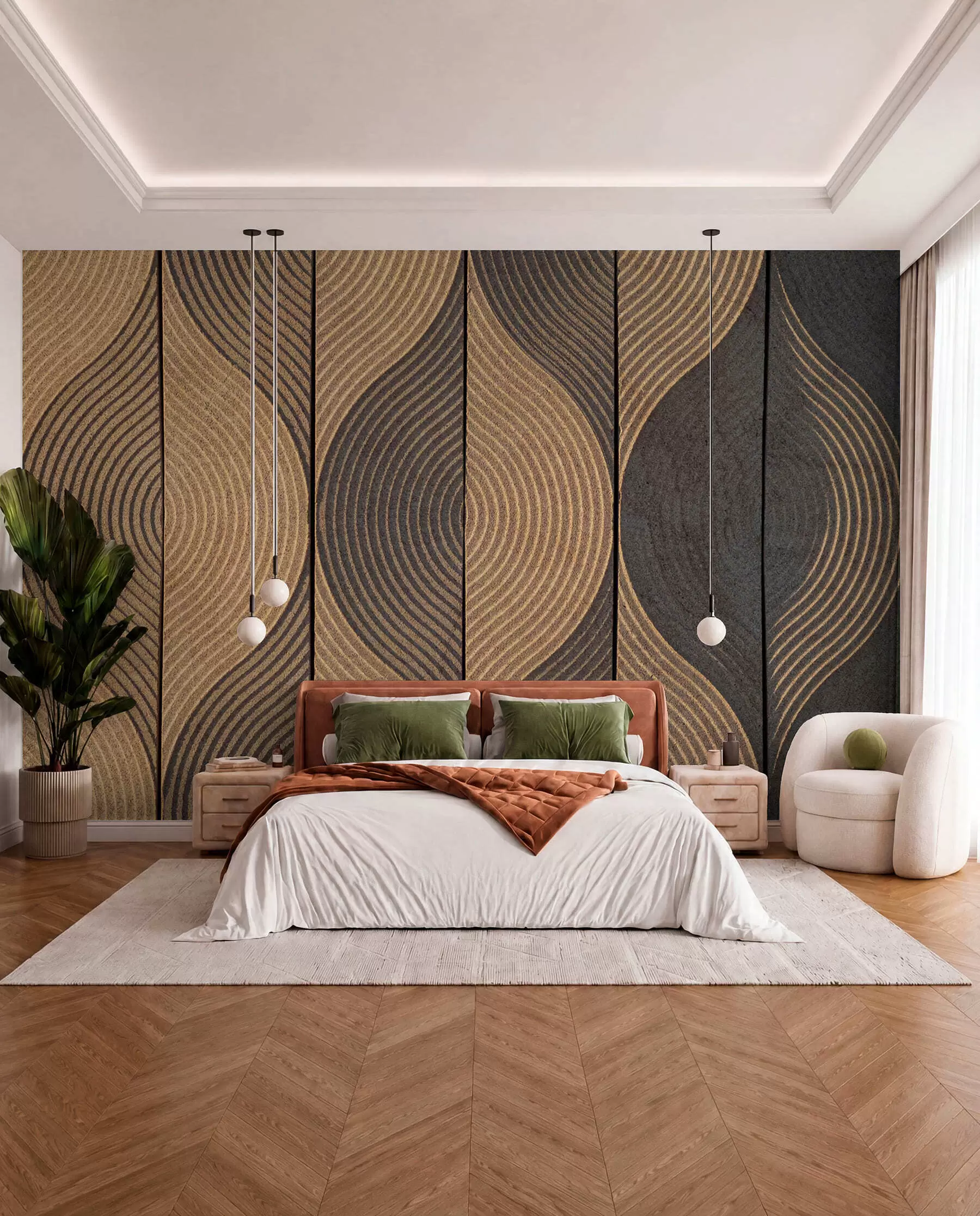 murales de pared Ondas al estilo oriental u75837