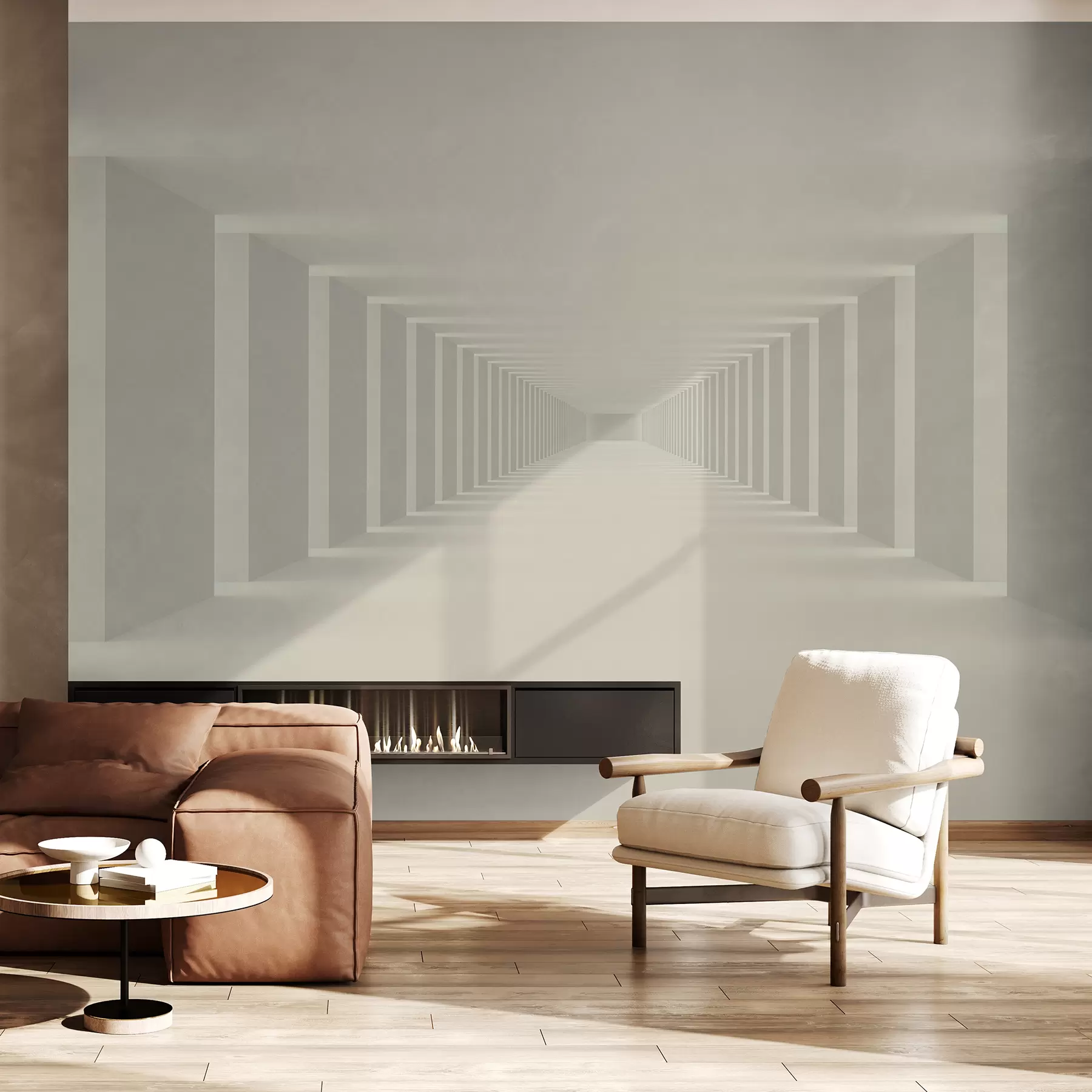 murales de pared Sala de luz vacía blanca u95066