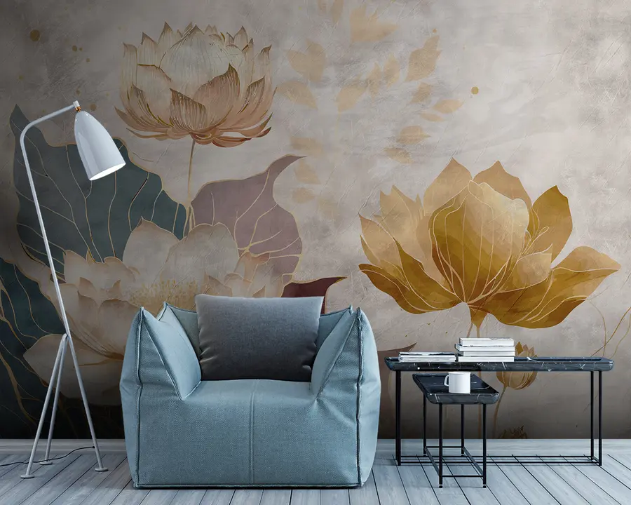 murales de pared Hermosas flores grandes u95418