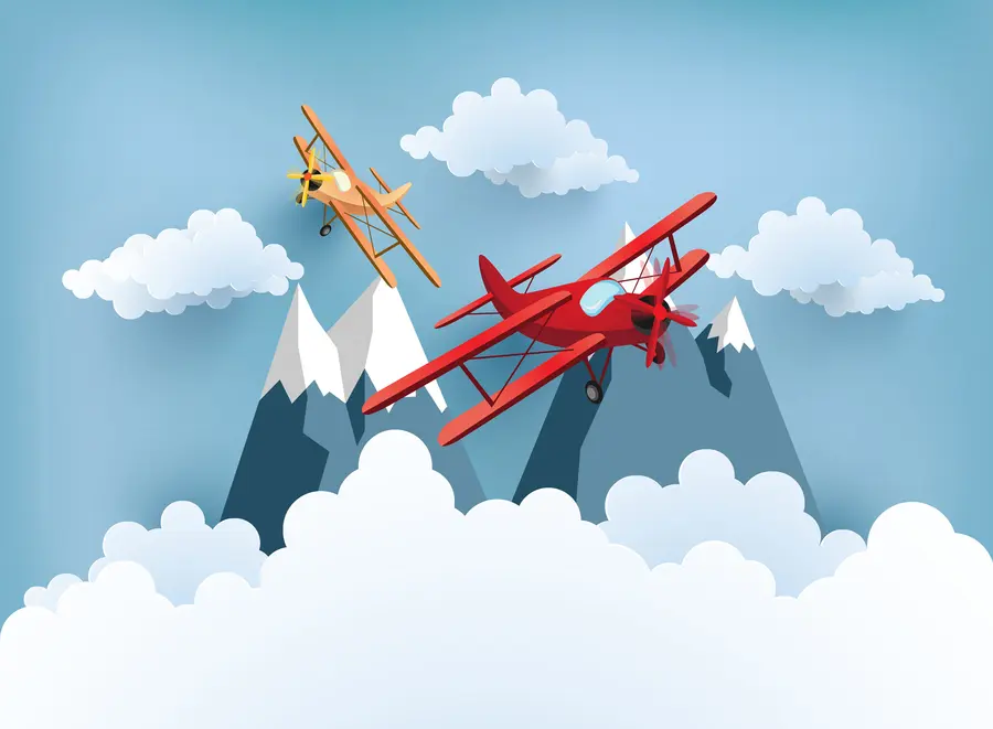 murales de pared Aviones, nubes y montañas u94843