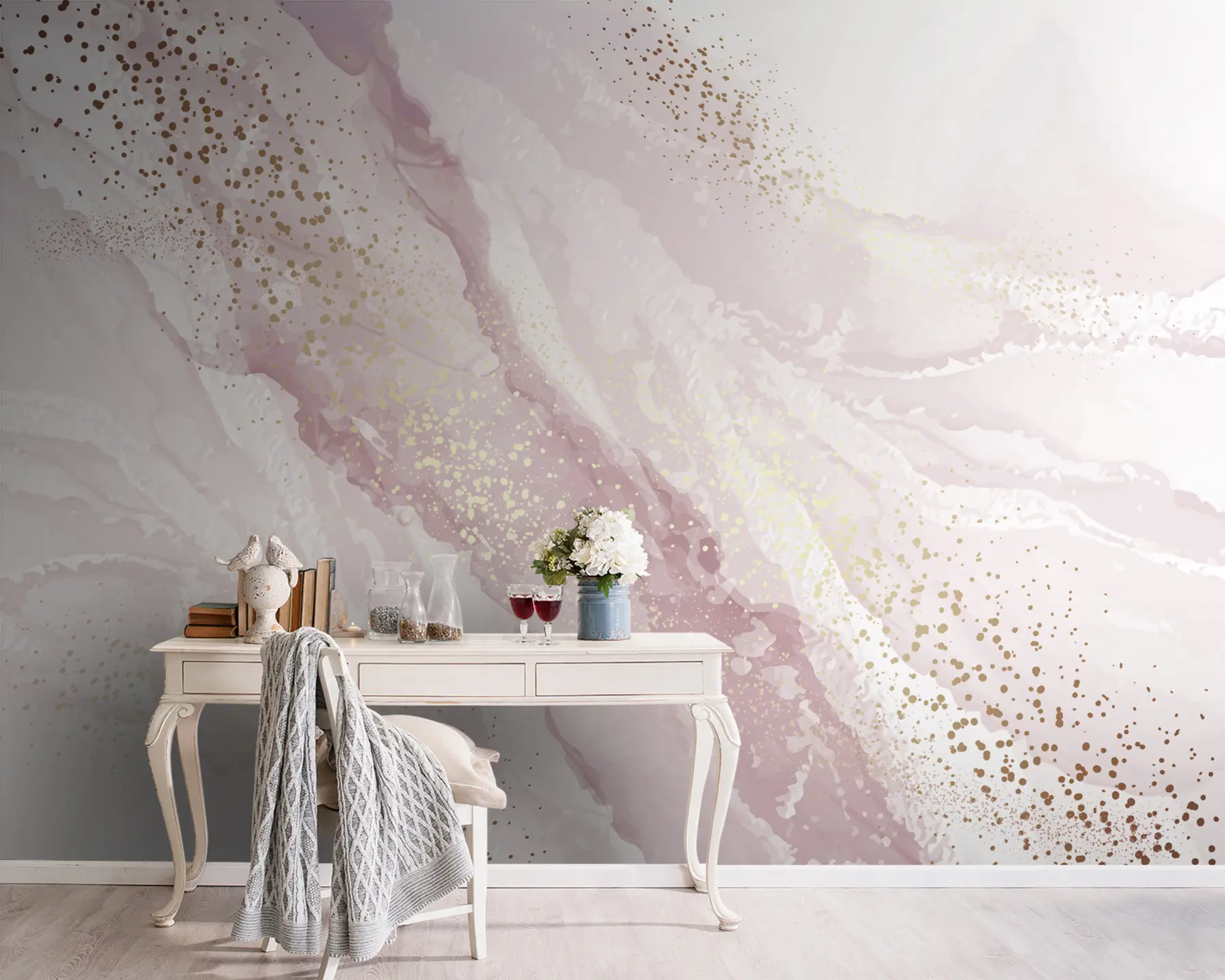 murales de pared Pintura abstracta, imitación de la superficie de mármol de la piedra u95846