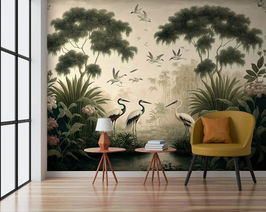 murales de pared pájaros en la selva u95653