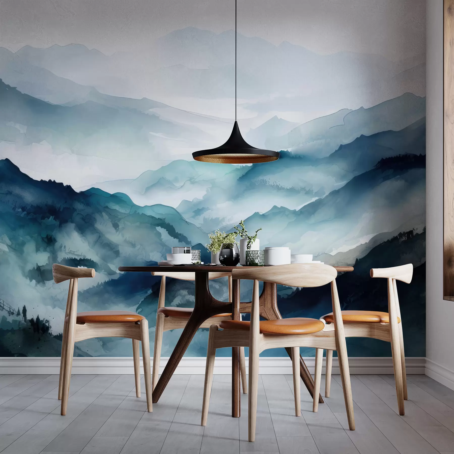 murales de pared Encanto del paisaje de montaña u96032