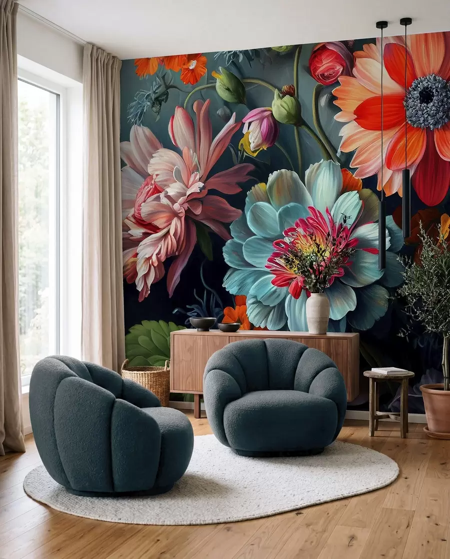 murales de pared Salpicadura de flores u96631