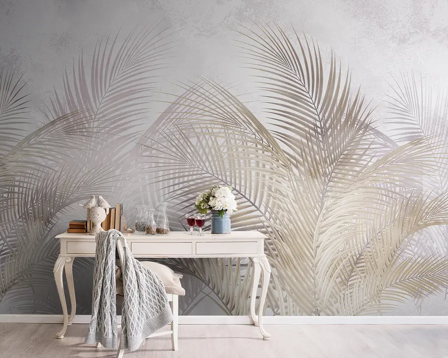 murales de pared árboles y hojas tropicales u96860